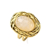 Oval Natural Quartz Crystal Finger Rings RJEW-M063-01G-12-2