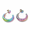 Ion Plating(IP) 304 Stainless Steel Crescent Moon Stud Earrings EJEW-F283-05MC-1