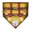 Baseball Theme Wood Wall Mounted Finger Ring Organizer Display Stands AJEW-WH0031-70B-1
