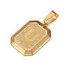 1Pc Stainless Steel Rectangle with Letter Pendants NJEW-TA0001-22U-2