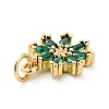 Rack Plating Brass Micro Pave Cubic Zirconia Charms X-ZIRC-F129-34A-G-3