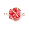 Glass Beaded Round Sphere Links PALLOY-MZ00874-05-1