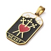 Ion Plating(IP) 304 Stainless Steel Enamel Pendants STAS-Q003-01G-020-3