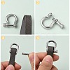 Tarnish Resistant 304 Stainless Steel D-Ring Anchor Shackle Clasps STAS-Z017-16P-4
