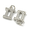 Rack Plating Brass Micro Pave Cubic Zirconia Pendants KK-K386-02E-P-2