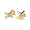 Brass Micro Pave Cubic Zirconia Charms KK-F872-13G-2