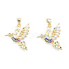 Brass Micro Pave Colorful Cubic Zirconia Pendants X-ZIRC-N039-269-2