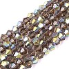 AB Color Plated Transparent Glass Beads Strands GLAA-G127-01-01J-1