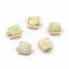 Natural Druzy Quartz Links connectors G-P396-11G-06-1