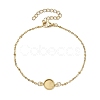 2Pcs 2 Colors 304 Stainless Steel Round Cabochon Setting Bracelets BJEW-JB11092-3