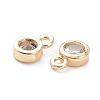 Brass Micro Pave Clear Cubic Zirconia Charms Pendants ZIRC-K086-23LG-3