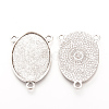 Tibetan Style Alloy Cabochon Connector Settings TIBE-Q079-30x40-AS-LF-1