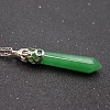 Natural Green Aventurine Faceted Bullet Point Pendant Necklaces FS-WG32EE9-02-1