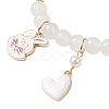2Pcs 2 Styles Glass Round Beads Stretch Bracelets BJEW-JB11867-4