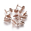 Ion Plating(IP) 304 Stainless Steel Stud Earring Findings STAS-O119-12A-RG-1
