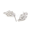 Brass Stud Earring Findings ZIRC-L096-16P-2