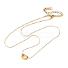 304 Stainless Steel Bean Pendant Necklaces for Women NJEW-K255-40G-4