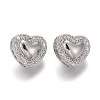 Brass Micro Pave Clear Cubic Zirconia Shank Buttons KK-H738-14P-1