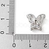Brass Micro Pave Clear Cubic Zirconia Silde Charms KK-C086-02P-4