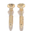 PVD Vacuum Plating 304 Stainless Steel Unisex Punk Hip-hop Rock Nail Shape Screw Pierced Stud Earrings EJEW-F261-01F-1