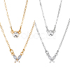 4Pcs 2 Colors Alloy Crystal Rhinestone Double Layered Necklaces NJEW-HY0001-25A-1