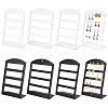 6Pcs 6 Styles 4-Tier PP Plastic Slant Back Earring Organizer Display Stands EDIS-DR0001-03-1