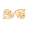 Brass Micro Pave Clear Cubic Zirconia Pendants KK-C166-03G-2