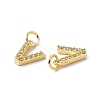Real 18K Gold Plated Brass Micro Pave Clear Cubic Zirconia Charms KK-E068-VB452-V-3