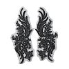 Phoenix Tail Pattern Glass Rhinestone & Mesh Base Fabrics Handwork Embroidery Cloth Sew on Appliques PATC-WH0009-02A-1