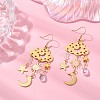 Transparent Glass Dangle Earrings EJEW-TA00259-01-3