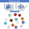 14Pcs 14 Style Pyramid Natural & Synthetic Gemstone Home Display Decorations G-FG00001-04-2
