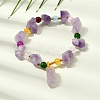 Raw Rough Natural Amethyst Nuggets Charm Beaded Stretch Bracelets for Women GG-CBA2C9C-05-2