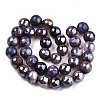 Electroplate Natural Agate Beads Strands G-T131-55-24-2