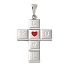 304 Stainless Steel Enamel Pendants STAS-P372-03P-1