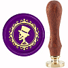 Brass Wax Seal Stamp with Handle AJEW-WH0184-1041-1