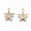 Brass Micro Pave Cubic Zirconia Charms KK-S359-054-RS-2