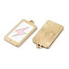 Rack Plating Alloy Enamel Pendants PALLOY-F308-09G-03-2