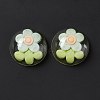 Transparent Flower Resin Cabochons RESI-G034-B04-3