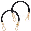 CutHollow 2Pcs Braided Round PU Leather Bag Straps Bag Handles FIND-CL0001-02B-1