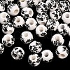 Floral Printed Porcelain Beads PORC-Q201-6mm-5-1