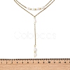 Natural Cultured Freshwater Pearl Two Sides Polished Y Tassel 304 Stainless Steel Double Layered Necklaces for Women NJEW-JN06359-4