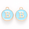 Golden Plated Alloy Enamel Charms X-ENAM-S118-04B-1