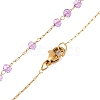Ion Plating(IP) Crucifix Cross 304 Stainless Steel Rosary Bead Necklaces NJEW-M075-04G-03-3