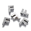 Alloy Letter Slide Charms RB-F034-01F-P-RS-3