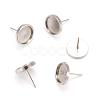 Non-Tarnish 201 Stainless Steel Stud Earring Settings STAS-I088-F-01P-3