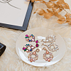 3 Pairs 3 Colors Rhinestone Twist Oval Dangle Stud Earrings EJEW-AN0001-04-7