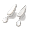 Teardrop Brass Fold Over Clasps KK-Z073-35P-01-1