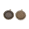 Tibetan Style Pendant Cabochon Settings TIBEP-R129-AB-FF-2