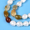 Natural Carnelian Nuggets & Natural Cultured Freshwater Pearl Beads Strands PEAR-N023-01A-03-4