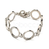 Rack Plating Brass Flat Round Link Bracelet Making with Tray BJEW-A010-03B-P-1